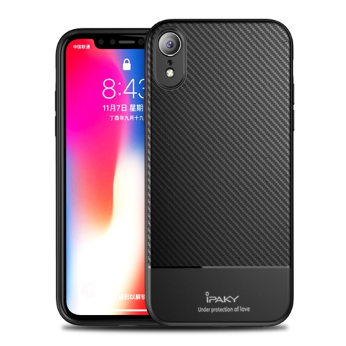 

iPAKY Carbon Fiber Texture Soft TPU Case for iPhone XR (Black)