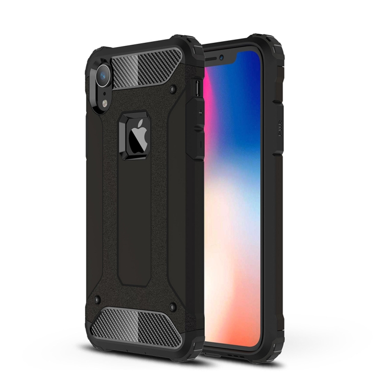 

TPU + PC Armor Combination Back Cover Case for iPhone XR(Black)