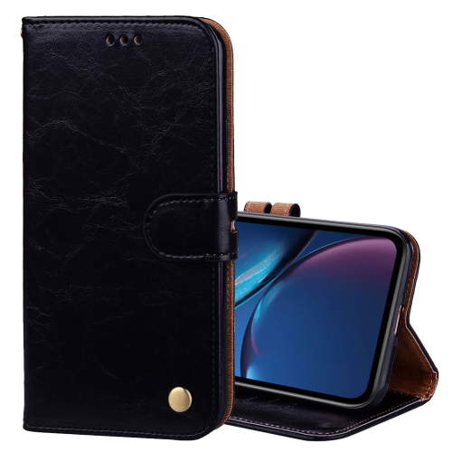 

Business Style Oil Wax Texture Horizontal Flip Leather Case for iPhone XR, with Holder & Card Slots & Wallet (Black)