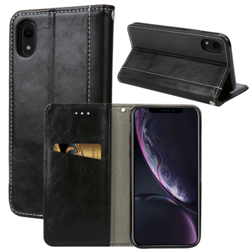 

Retro Book Design Horizontal Flip PU Leather Case for iPhone XR, with Holder & Card Slots(Black)