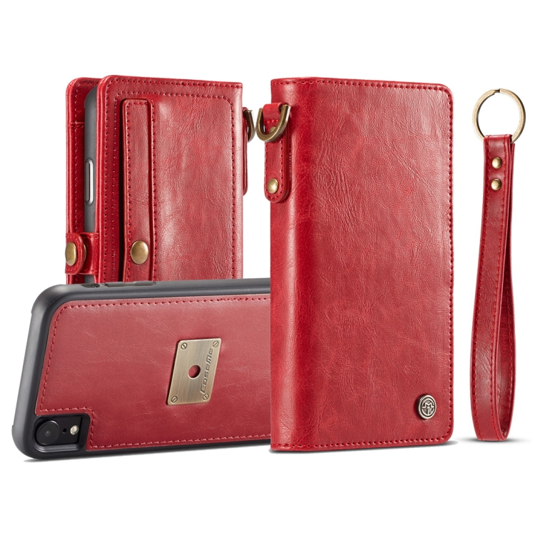 

CaseMe Detachable Horizontal Flip Leather Case for iPhone XR, with Card Slot & Strap & Wallet & Photo Frame (Red)
