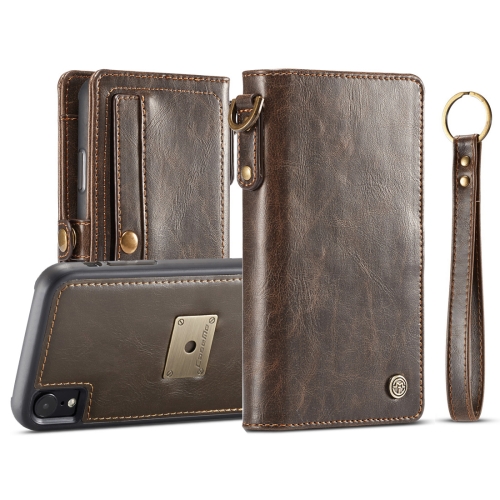 

CaseMe Detachable Horizontal Flip Leather Case for iPhone XR, with Card Slot & Strap & Wallet & Photo Frame (Brown)