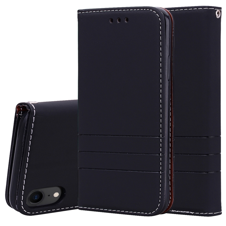 

Fashion Magnet Horizontal Flip Leather Case for iPhone XR, with Holder & Card Slots & Wallet (Black)