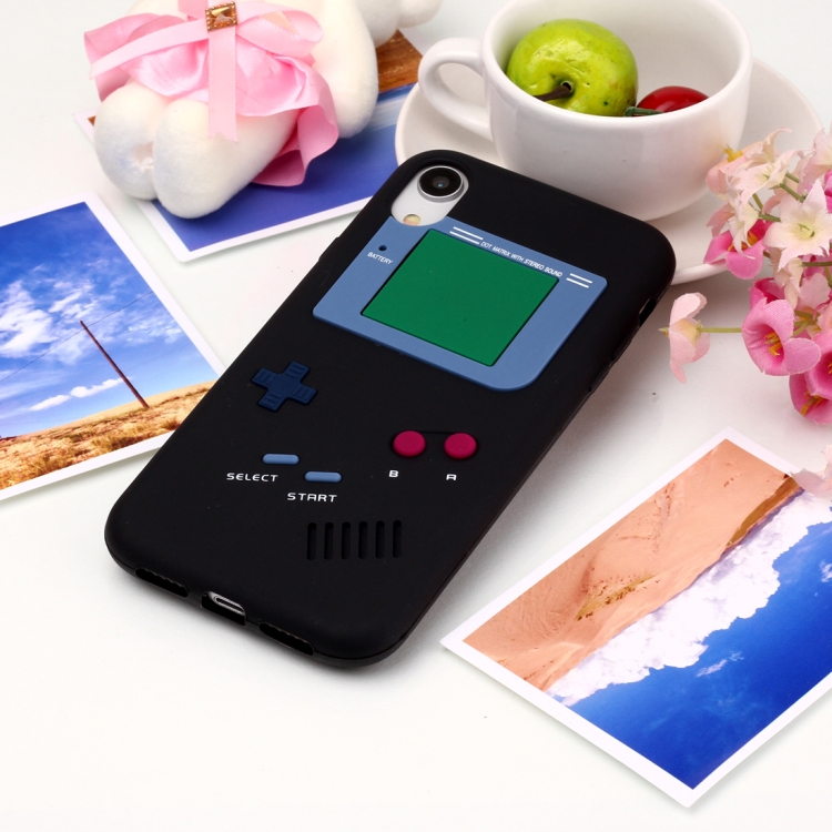 

Game Boy Pattern Silicone Protective Case for iPhone XR (Black)