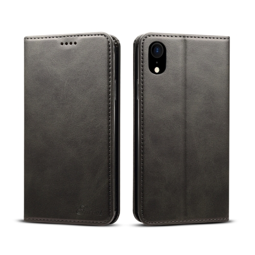 

Suteni Calf Texture Horizontal Flip Leather Case for iPhone XR, with Holder & Card Slots & Wallet(Black)