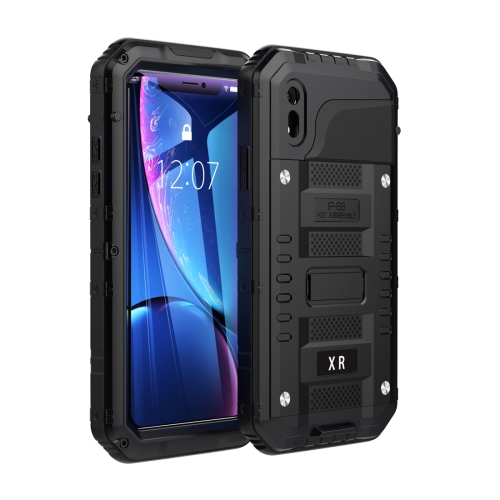 

Waterproof Dustproof Shockproof Zinc Alloy + Silicone Case for iPhone XR (Black)