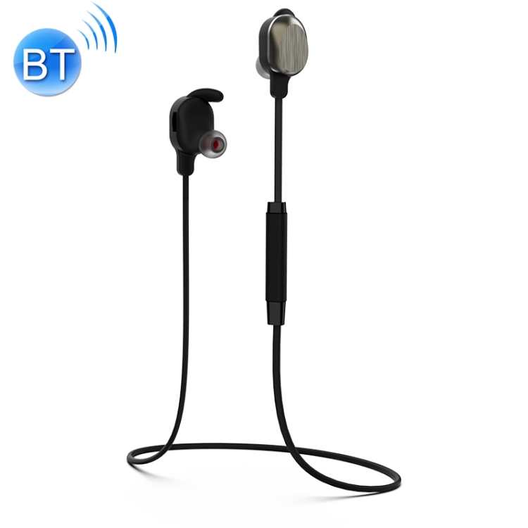 

WK BD350 Bluetooth 4.2 Magnetic Adsorption Wired Control Bilateral Sports Bluetooth Earphone, Support Call (Black)