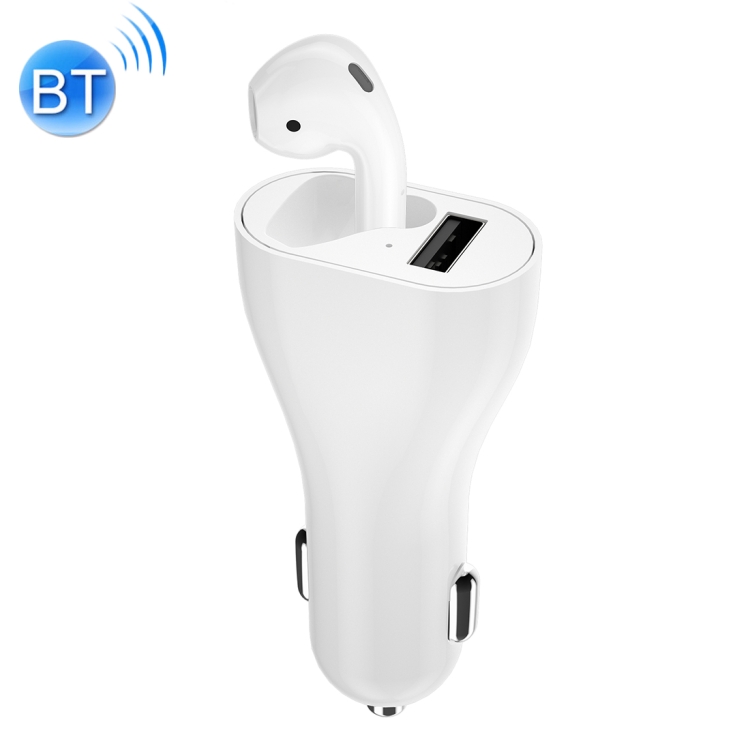 

WK P13 Bluetooth 5.0 Touch Car Wireless Bluetooth Earphone with Magnetic Adsorption Car Charger, Support HD Call & IOS Display Battery (White)