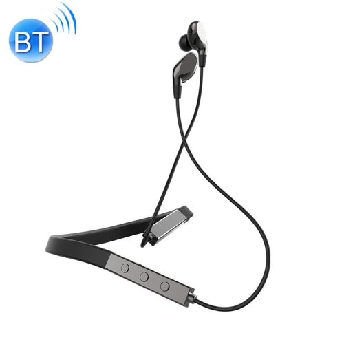 

WK Hummingbird Series BD370 Bluetooth 5.0 Neck-mounted Magnetic Adsorption Wired Control Bluetooth Earphone, Support Calls (Black)