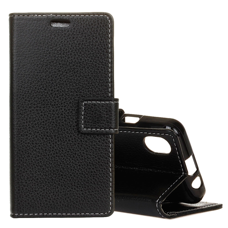 

Litchi Texture Horizontal Flip Leather Case for iPhone XR, with Holder & Card Slots & Wallet(Black)