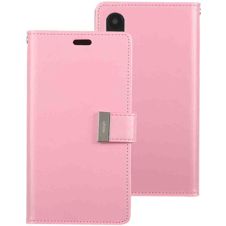 

GOOSPERY RICH DIARY Crazy Horse Texture Horizontal Flip Leather Case for iPhone XR, with Card Slots & Wallet (Pink)