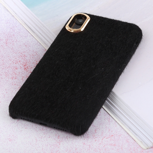 

Plush Cloth Cover Protective Back Case for iPhone XR(Black)
