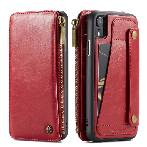 

CaseMe-011 Detachable Multifunctional Horizontal Flip Leather Case for iPhone XR, with Card Slot & Holder & Zipper Wallet & Photo Frame (Red)