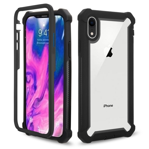 

Four-corner Shockproof All-inclusive Transparent Space Case for iPhone XR(Black)