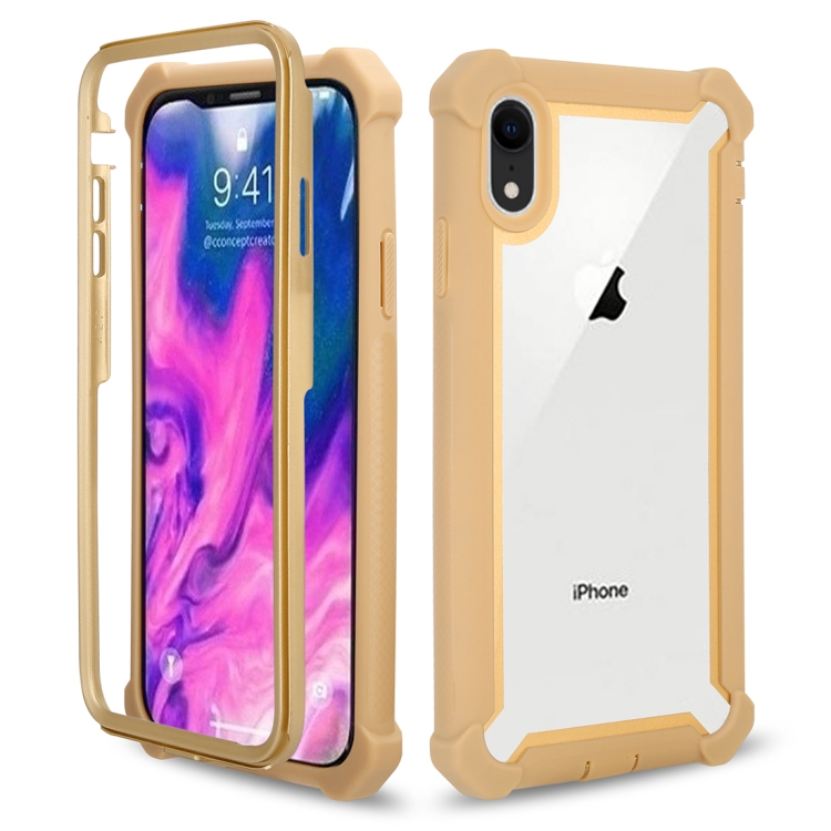 

Four-corner Shockproof All-inclusive Transparent Space Case for iPhone XR(Gold)