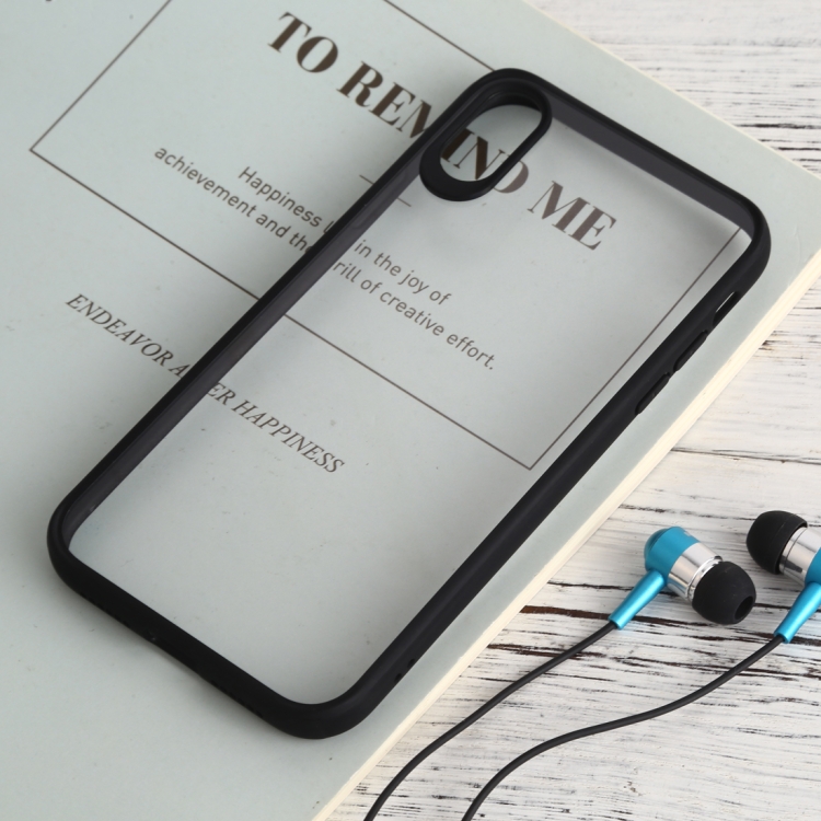 

Shockproof Pure Color Border Acrylic + TPU Protective Case for iPhone XR (Black)