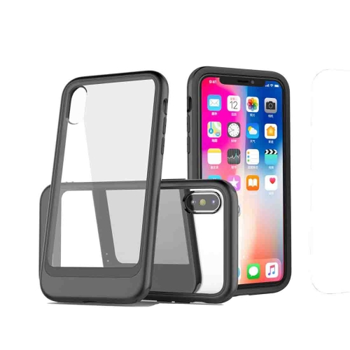 

Transparent PC Full Coverage Shockproof Protective Case for iPhone XR (Black)