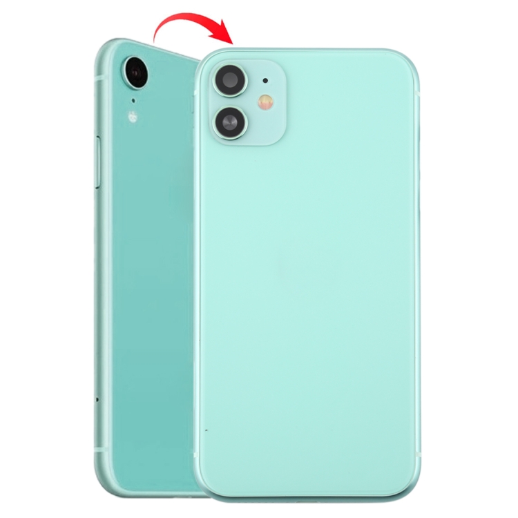 

Back Housing Cover with Appearance Imitation of i11 for iPhone XR (with SIM Card Tray & Side keys)(Green)