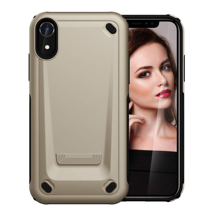 

Ultra-thin TPU+PC Mechanic Shockproof Protective Case for iPhone XR(Gold)