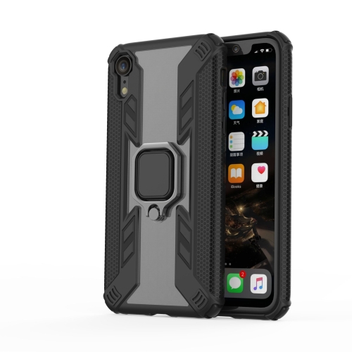 

Iron Warrior Shockproof TPU + PC Protective Case for iPhone XR, with 360 Degree Rotation Holder(Black)