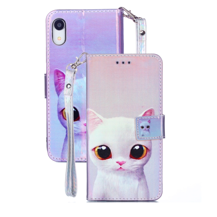 

Horizontal Flip Blue-ray Leather Case for iPhone XR, with Holder & Card Slots & Wallet