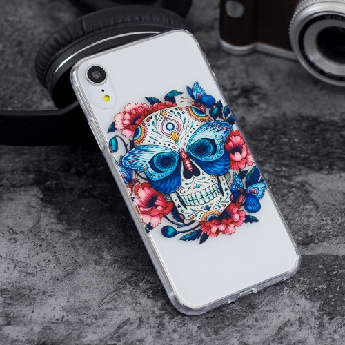 

The Masked Ghost Pattern Highly Transparent Soft TPU Protective Case for iPhone XR