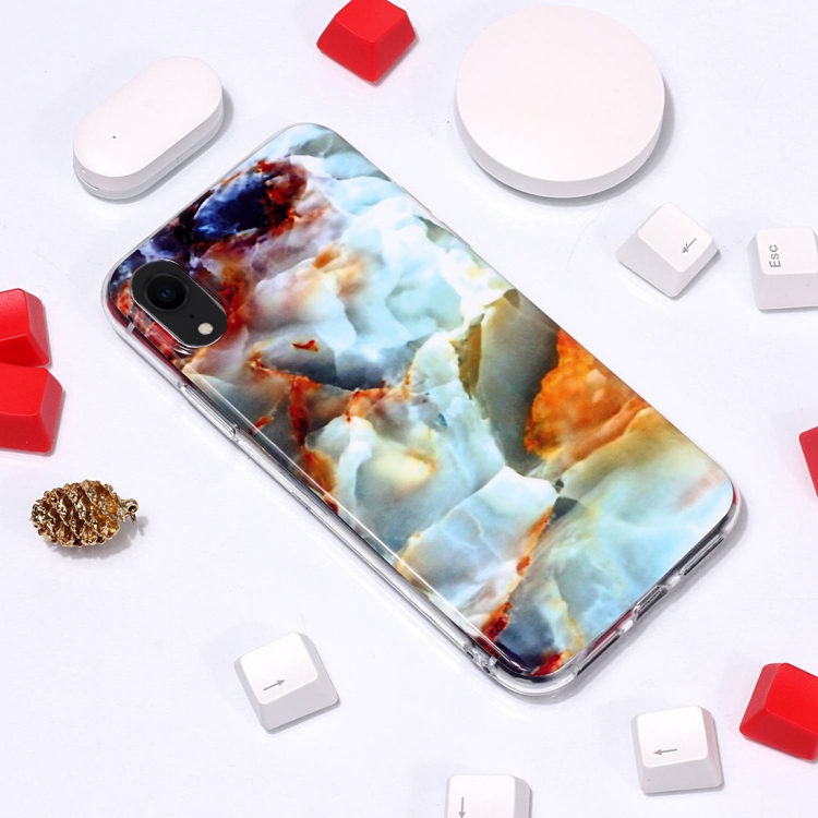 

Marble Pattern TPU Soft Protective Case For iPhone XR (Resplendent Sunset)