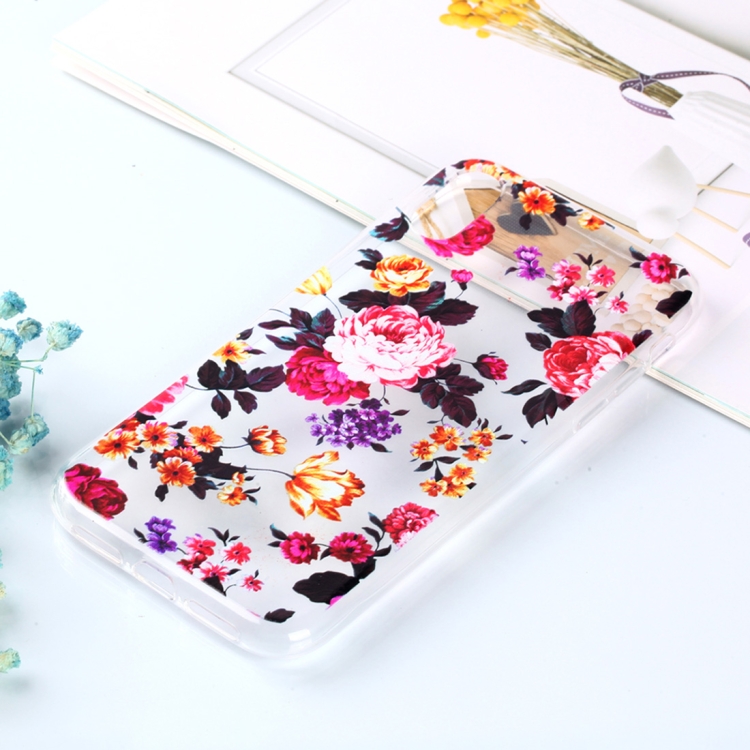 

Transparent Varnish Painting Soft TPU Case For iPhone XR(Flowers)