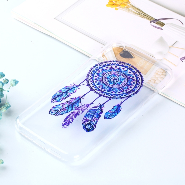 

Transparent Varnish Painting Soft TPU Case For iPhone XR(Blue Windbell)