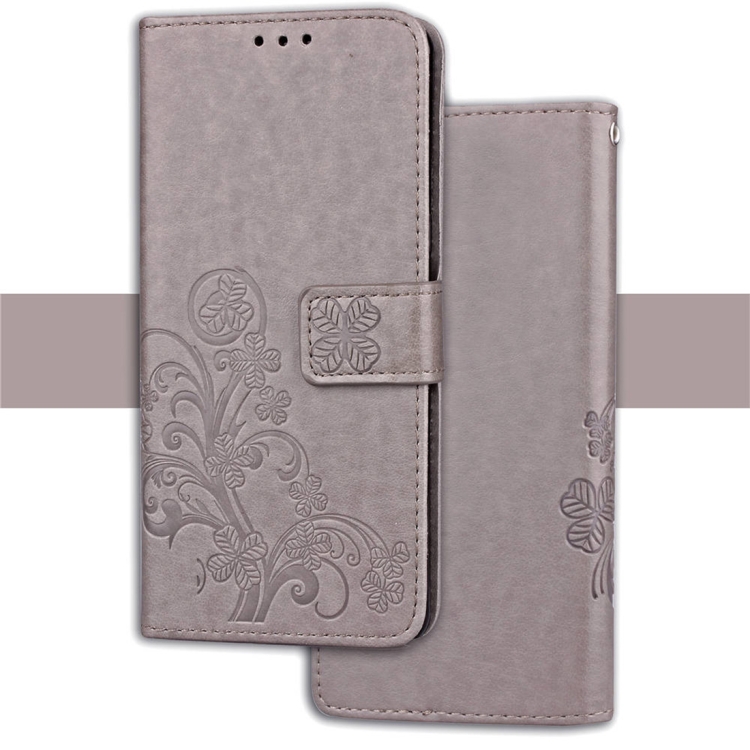 

Embossed Pattern PU + TPU Horizontal Flip Leather Case for iPhone XR, with Holder & Card Slots & Wallet (Grey)
