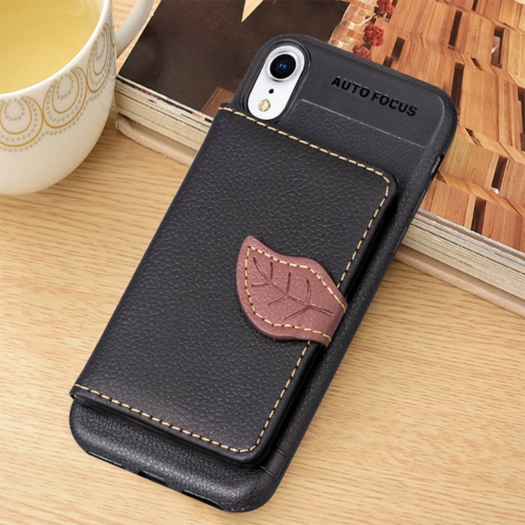 

Litchi Texture PU + TPU Horizontal Flip Leather Case for iPhone XR, with Holder & Card Slots & Wallet & Photo Frame (Black)