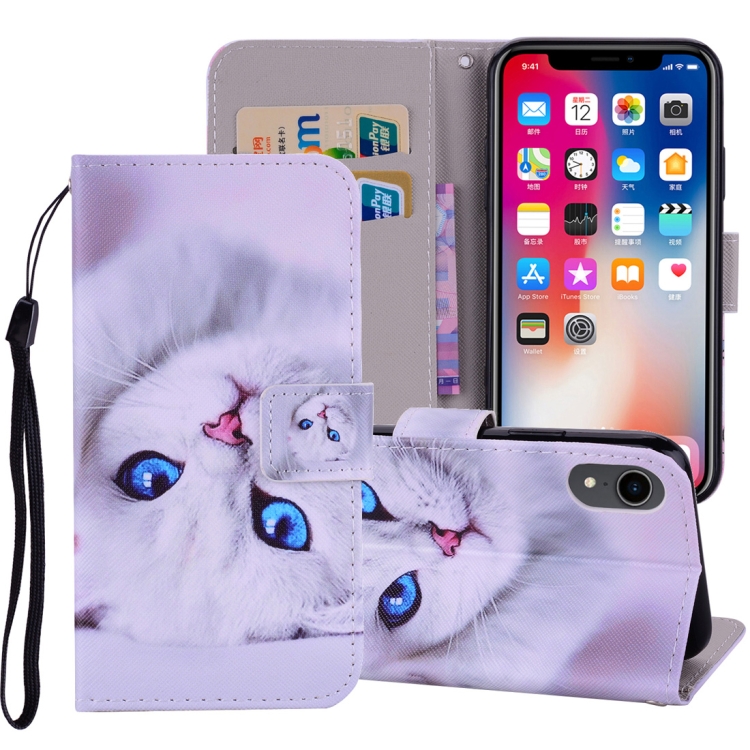 

Pattern Colored Drawing Horizontal Flip Leather Case for iPhone XR, with Holder & Card Slots & Wallet & Lanyard