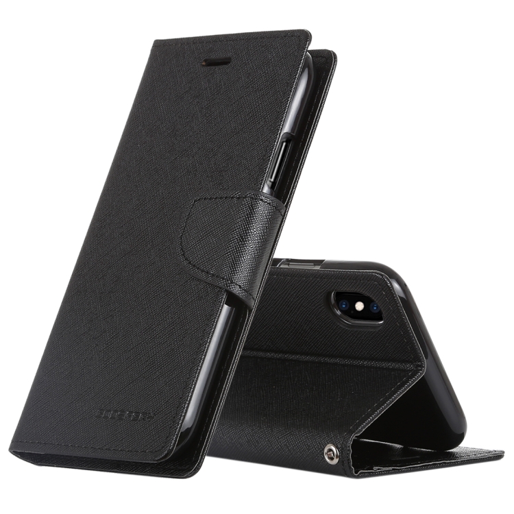 

MERCURY GOOSPERY FANCY DIARY Horizontal Flip Leather Case for iPhone XS / X, with Holder & Card Slots & Wallet(Black)