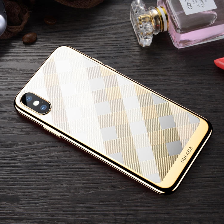 

SULADA Plating + Radium Carving TPU Soft Case for iPhone XS / X (Gold)