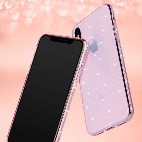 

SULADA Rhombic Texture Diamond TPU Case for iPhone XS / X (Pink)
