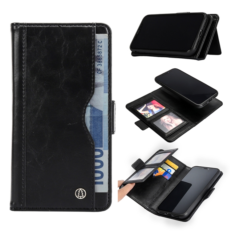 

Horizontal Flip Leather Case for iPhone XS / X, with Card Slots & Arc Holder & Wallet & Photo Frame (Black)