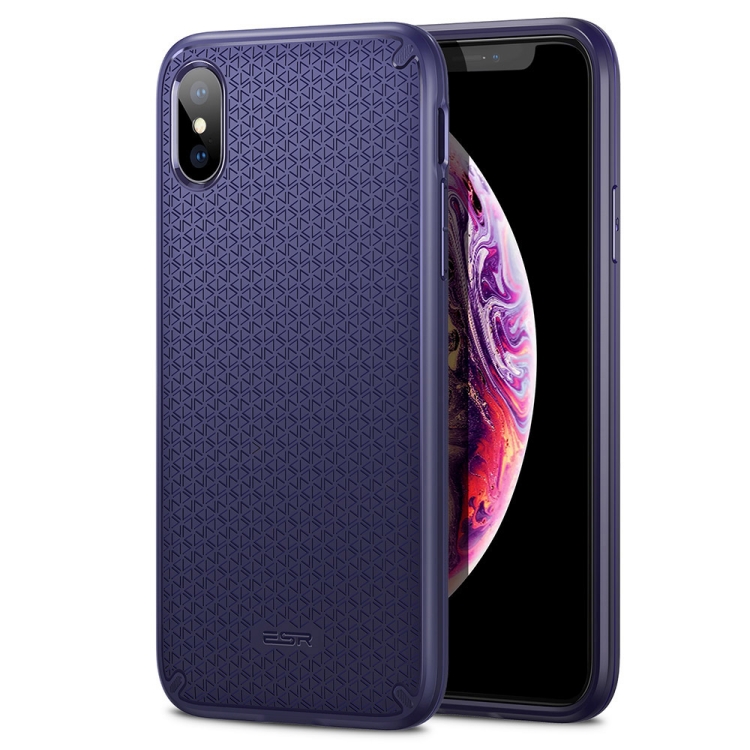 

ESR Kikko Series Anti-slip Texture TPU Soft Case for iPhone XS / X(Blue)
