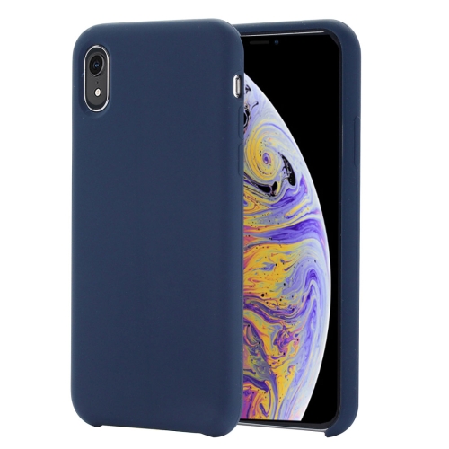 

Four Corners Full Coverage Liquid Silicone Protective Case Back Cover for iPhone XR 6.1 inch(Blue)