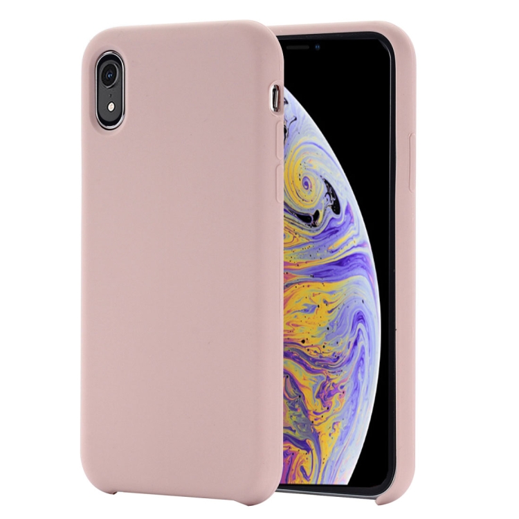 

Four Corners Full Coverage Liquid Silicone Case for iPhone XR(Light Pink)