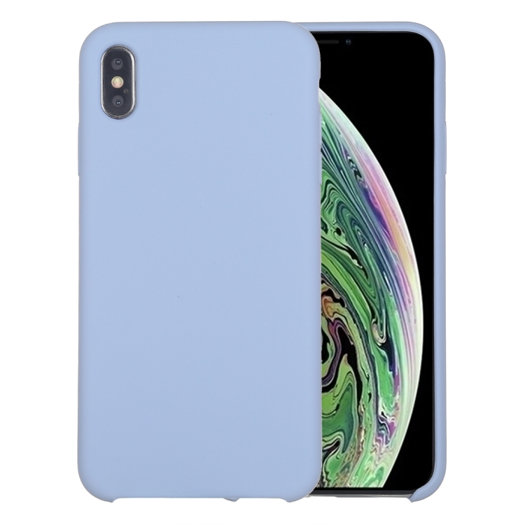 

Four Corners Full Coverage Liquid Silicone Case for iPhone XR(Baby Blue)
