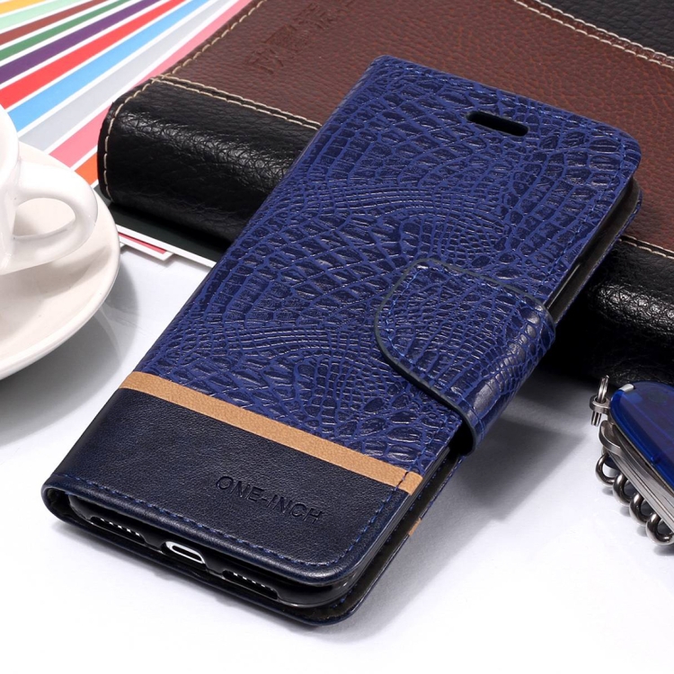 

Crocodile Texture Horizontal Flip Leather Case for iPhone XR (Blue)