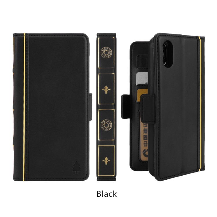 

Bible Style Business Horizontal Flip Leather Case for iPhone XS / X, with Card Slots & Photo Frame & Holder & Wallet (Black)