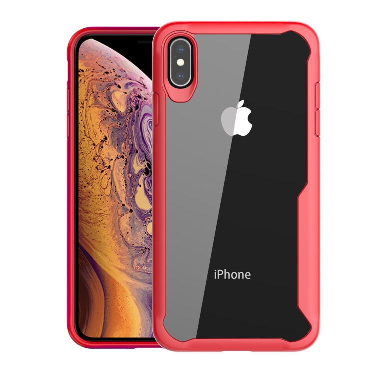 

Transparent PC + TPU Full Coverage Shockproof Protective Case for iPhone XS (Red)
