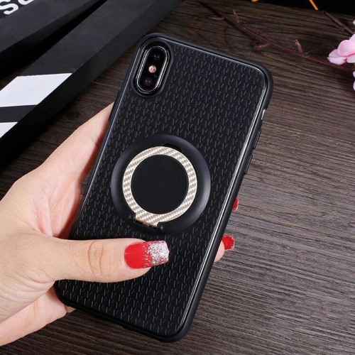 

3 in 1 Magnetic Ring Case for iPhone XS / X, with Holder (Gold)