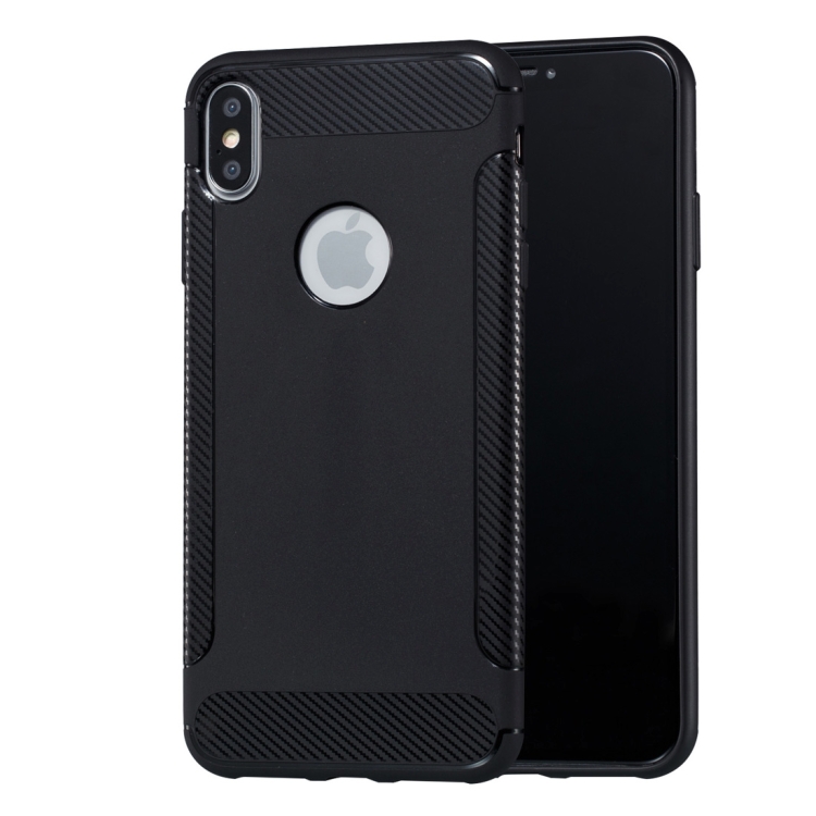 

Carbon Fiber Anti-slip TPU Protective Case for iPhone XS / X(Black)