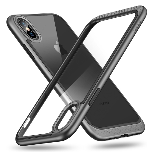 

ESR Bumper Hoop Lite Series PC + TPU Solid Frame Transparent Case for iPhone XS(Black)