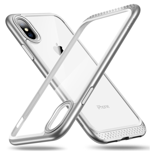 

ESR Bumper Hoop Lite Series PC + TPU Solid Frame Transparent Case for iPhone XS(Silver)