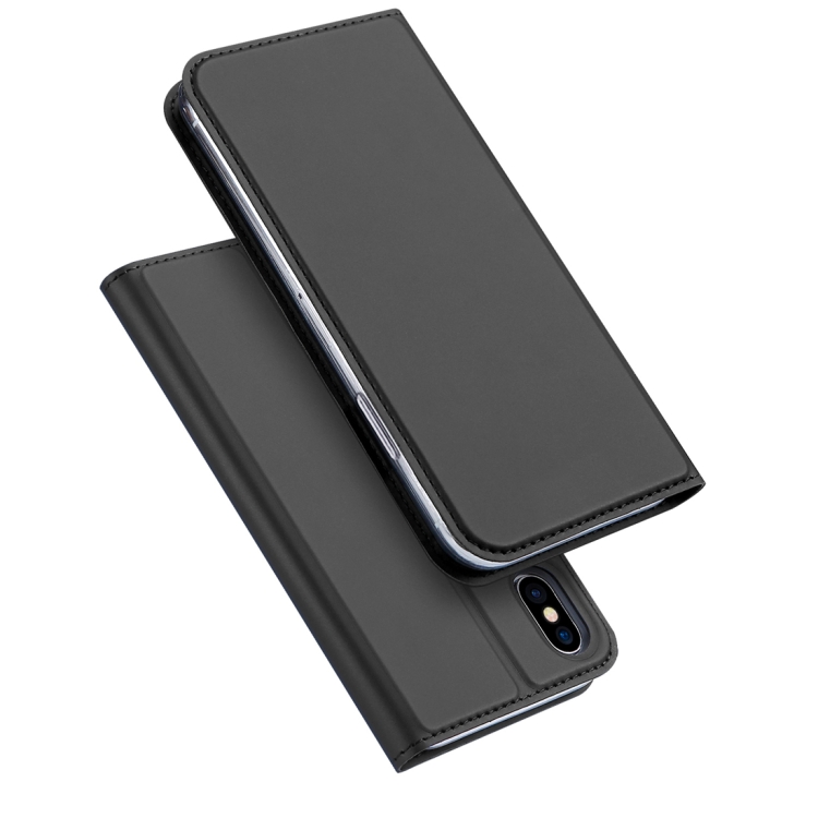 

DUX DUCIS Skin Pro Series Horizontal Flip PU + TPU Leather Case for iPhone X / XS, with Holder & Card Slots(Grey)