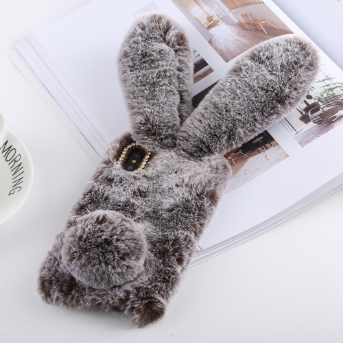 

Cute Rabbit Ears Style Plush Case for iPhone X / XS (Brown)