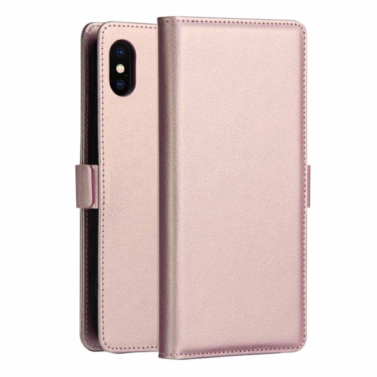 

DZGOGO MILO Series PC + PU Horizontal Flip Leather Case for iPhone X / XS, with Holder & Card Slot & Wallet(Rose Gold)